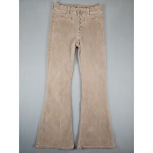 American Eagle Pants Women's Size 6 28x30 Tan Super High Rise Flare Corduroy
